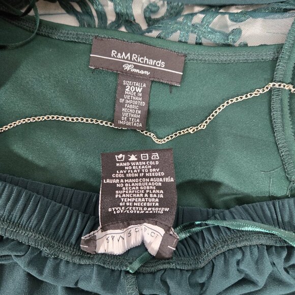 R&M Richards Mother Of The Bride Formal EMERALD 2-Piece SET Jacket-Pant Size 20W - Picture 10 of 17